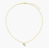14KYG Plated April Birthstone Necklace w/ Lab Diamond - 18"